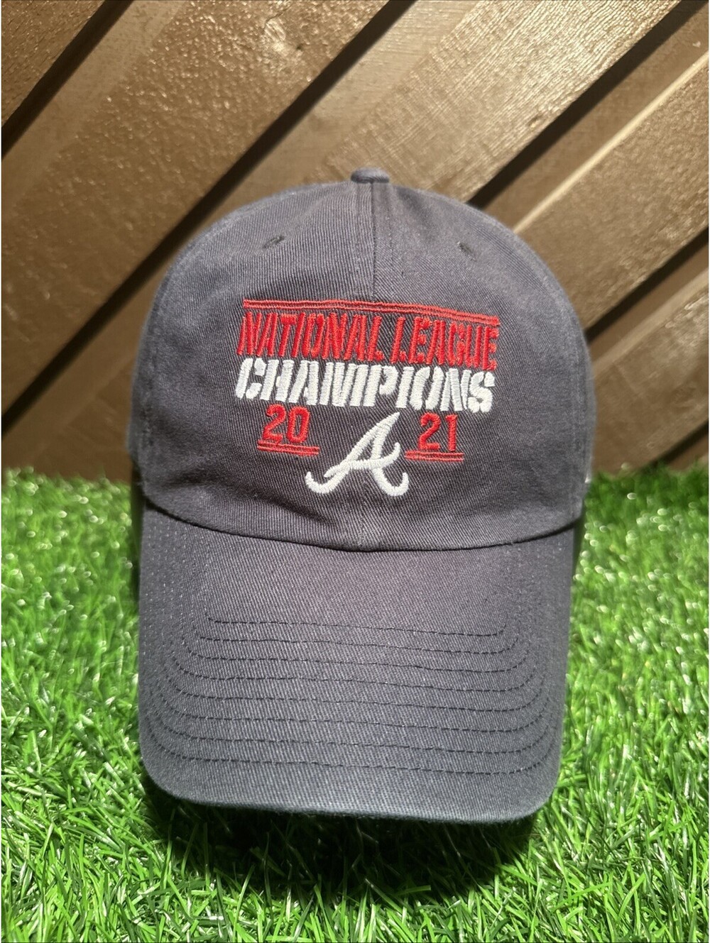 Atlanta Braves 47 Brand Clean Up Hat 2021 National League Champions Navy Cap